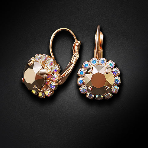 Auskarai "Krāšņums II (Rožių auksas)" su Swarovski™ kristalais